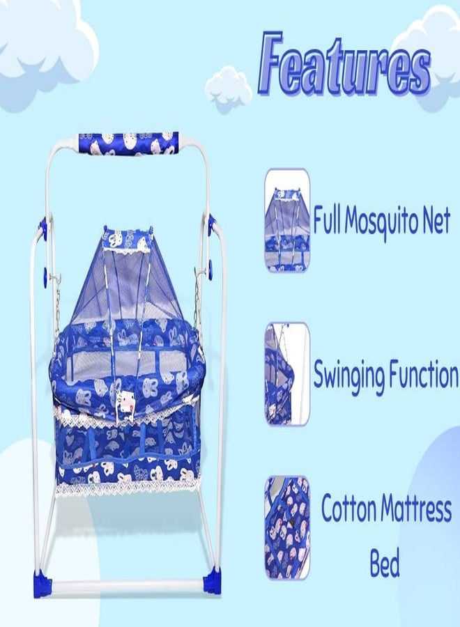 AVANI METROBUZZ سرير أطفال متأرجح من أفاني ميتروبوز للأطفال حديثي الولادة، نوم مريح مع ناموسية للأطفال من عمر 0-13 شهرًا (أزرق) - Image 5